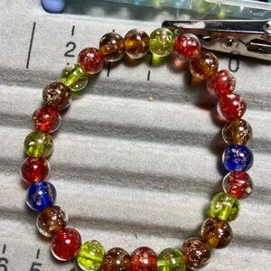 Multicolor glass glow bead Bracelet